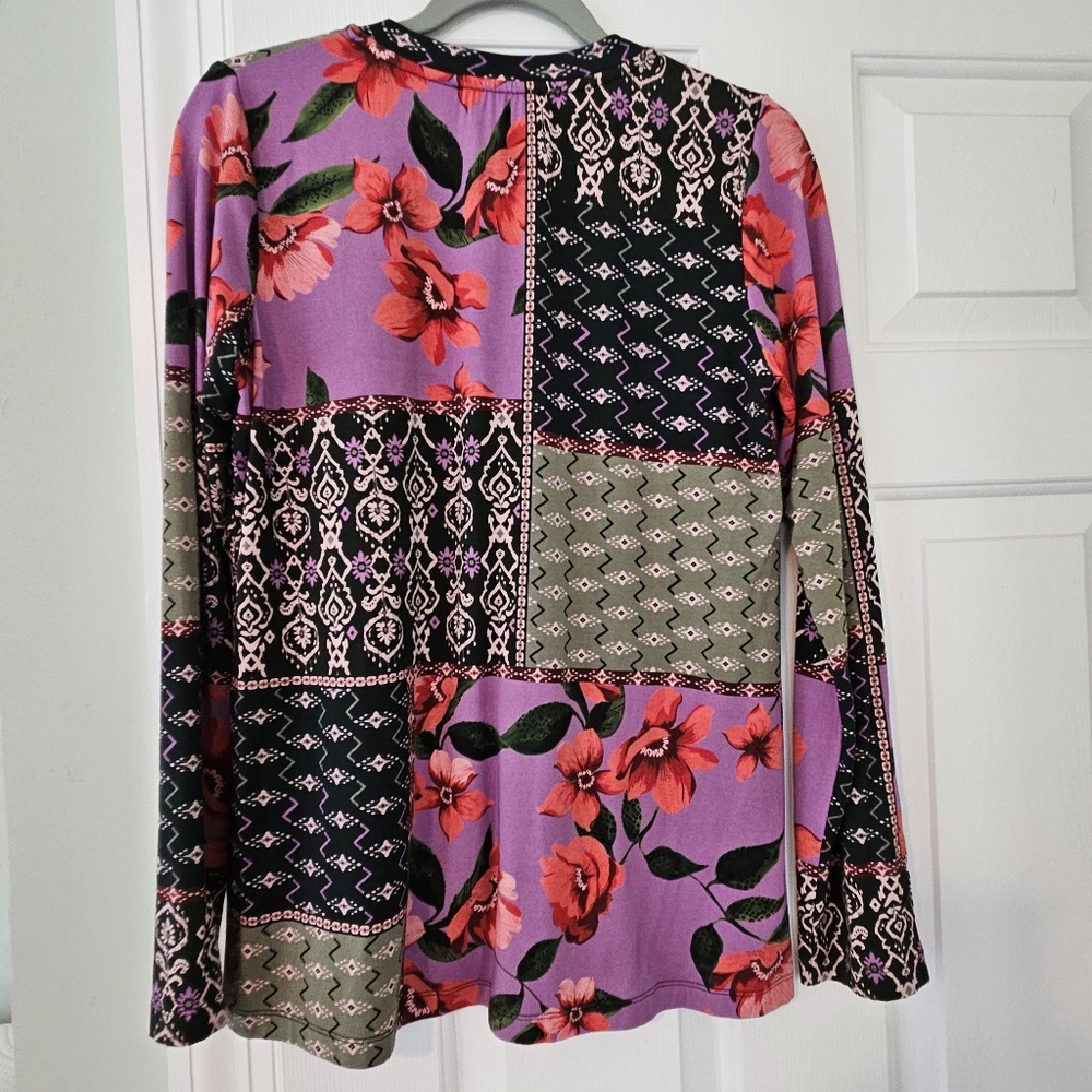 Johnny Was Multicolor Patchwork Top - image 4